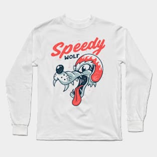 speedy wolf retro Long Sleeve T-Shirt